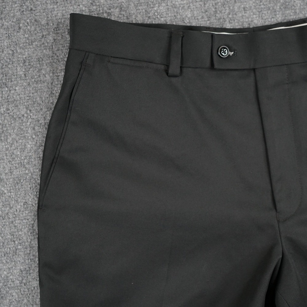 Alan‎ Flusser Golf Pants Mens 36x30 Black Flat Front Performance Trousers